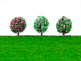 Maxbell 60 Mixed Flower Ball Trees Model Train Garden Diorama Spring Scene 1:100 HO TT