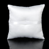 Maxbell 3xWhite Double Heart Crystal Rhinestone Wedding Ring Pillow 15cmx15cm