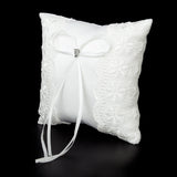 Maxbell White Lace Embellished Wedding Ring Pillow Cushion 15cmx15cm+1/12 Dollhouse Miniature Exterior Solid Wooden Door w/ Steeple Top+White Toss Garter With Ribbon - Wedding Party Supplies