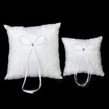 Maxbell White Lace Embellished Wedding Ring Pillow Cushion 15cmx15cm+1/12 Dollhouse Miniature Exterior Solid Wooden Door w/ Steeple Top+White Toss Garter With Ribbon - Wedding Party Supplies
