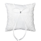 Maxbell White Lace Embellished Wedding Ring Pillow Cushion 15cmx15cm+1/12 Dollhouse Miniature Exterior Solid Wooden Door w/ Steeple Top+White Toss Garter With Ribbon - Wedding Party Supplies