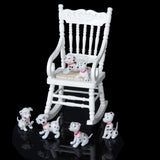 Maxbell 1/12 Dollhouse Miniature Wooden Rocking Chair Model Furniture - White