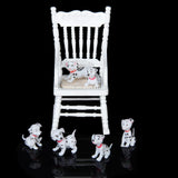Maxbell 1/12 Dollhouse Miniature Wooden Rocking Chair Model Furniture - White