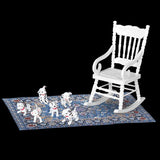 Maxbell 1/12 Dollhouse Miniature Wooden Rocking Chair Model Furniture - White