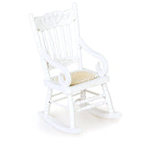 Maxbell 1/12 Dollhouse Miniature Wooden Rocking Chair Model Furniture - White