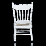 Maxbell 1/12 Dollhouse Miniature Wooden Rocking Chair Model Furniture - White