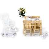 Maxbell 1/12 Dollhouse Miniature Wooden Rocking Chair Model Furniture - White