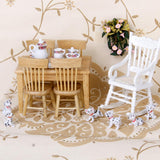 Maxbell 1/12 Dollhouse Miniature Wooden Rocking Chair Model Furniture - White