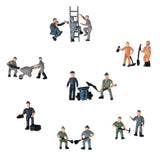 Maxbell 20x25Pcs Painted Railroad Worker People with Tools 1/87 Scale Scenery Accs