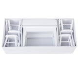 Maxbell 1:12 Dolls House White Wooden Dining Room Table 4 Chairs & Cupboard Cabinet