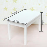 Maxbell 5pcs Dining Table Chair Model Set 1:12 Dollhouse Miniature Furniture White