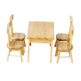 Maxbell 5pcs Dining Table Chair Model Set 1:12 Dollhouse Miniature Furniture Wooden