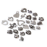 Maxbell 10 Sets Silver Toggle Clasps+25Pcs Alloy Silver Pendants Charms DIY Jewelry