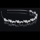 Crystal Flower and Leaves Headband for Bridal Bridesmaid Wedding Tiara