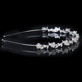 Crystal Flower and Leaves Headband for Bridal Bridesmaid Wedding Tiara