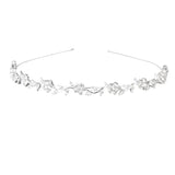 Crystal Flower and Leaves Headband for Bridal Bridesmaid Wedding Tiara