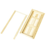 Maxbell 1/12 Dollhouse Miniature 6-Panel Interior Wooden Door DIY Accessory