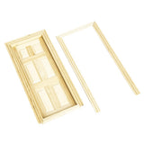 Maxbell 1/12 Dollhouse Miniature 6-Panel Interior Wooden Door DIY Accessory