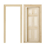 Maxbell 1/12 Dollhouse Miniature 6-Panel Interior Wooden Door DIY Accessory