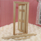 Maxbell 1/12 Dollhouse Miniature 6-Panel Interior Wooden Door DIY Accessory