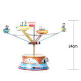 Maxbell 2x Vintage Wind Up Flying Airplane & Spacecraft Space Ship Carousel Tin Toys