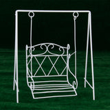 Maxbell 1/12 Scale Dollhouse Miniature Garden Furniture Metal Swing Rocking Chair White