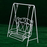Maxbell 1/12 Scale Dollhouse Miniature Garden Furniture Metal Swing Rocking Chair White
