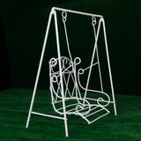 Maxbell 1/12 Scale Dollhouse Miniature Garden Furniture Metal Swing Rocking Chair White