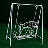 Maxbell 1/12 Scale Dollhouse Miniature Garden Furniture Metal Swing Rocking Chair White