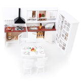 Maxbell 1/12 Dollhouse Miniature Kitchen Furniture Kit with Kitchenware Cookware Set