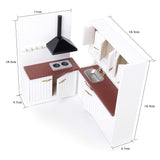 Maxbell 1/12 Dollhouse Miniature Kitchen Furniture Kit with Kitchenware Cookware Set