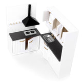 Maxbell 1/12 Dollhouse Miniature Kitchen Furniture Kit with Kitchenware Cookware Set