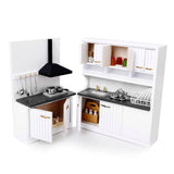 Maxbell 1/12 Dollhouse Miniature Kitchen Furniture Kit with Kitchenware Cookware Set