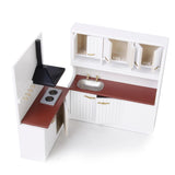 Maxbell 1/12 Dollhouse Miniature Kitchen Furniture Kit with Kitchenware Cookware Set