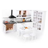 Maxbell 1/12 Dollhouse Miniature Kitchen Furniture Kit with Kitchenware Cookware Set
