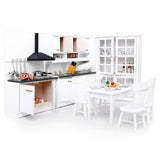 Maxbell 1/12 Dollhouse Miniature Kitchen Furniture Kit with Kitchenware Cookware Set