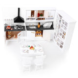 Maxbell 1/12 Dollhouse Miniature Kitchen Furniture Kit with Kitchenware Cookware Set