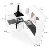 Maxbell 1/12 Dollhouse Miniature Kitchen Furniture Kit with Kitchenware Cookware Set