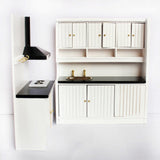 Maxbell 1/12 Dollhouse Miniature Kitchen Furniture Kit with Kitchenware Cookware Set