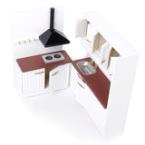 Maxbell 1/12 Dollhouse Miniature Kitchen Furniture Kit with Kitchenware Cookware Set