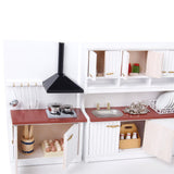 Maxbell 1/12 Dollhouse Miniature Kitchen Furniture Kit with Kitchenware Cookware Set