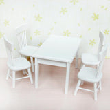 Maxbell 1/12 Dollhouse Miniature Dining Furniture White Wooden Chair