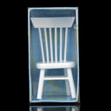 Maxbell 1/12 Dollhouse Miniature Dining Furniture White Wooden Chair