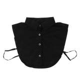 Women's Fake Half Shirt Blouse Detachable Collar Black