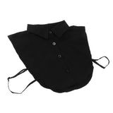 Women's Fake Half Shirt Blouse Detachable Collar Black