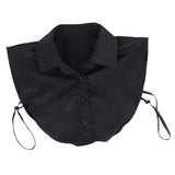 Women's Fake Half Shirt Blouse Detachable Collar Black