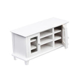 Maxbell 1:12 Dollhouse Miniature Wooden TV Cabinet-White