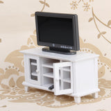 Maxbell 1:12 Dollhouse Miniature Wooden TV Cabinet-White