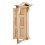 Maxbell 1/12 Dollhouse Miniature Exterior Solid Wooden Door w/ Steeple Top