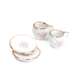 Maxbell 8pcs Dollhouse Miniature Dining Ware Porcelain Tea Set Dish Cup Plate Floral